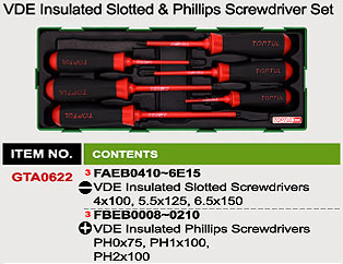 Bộ tua vít cách điện toptul GTA0622