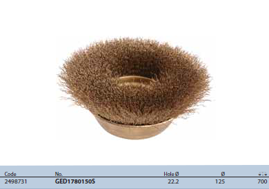 Bàn chải mũ chụp sợi đồng mạ thép 125mm Gedore GED1780150S