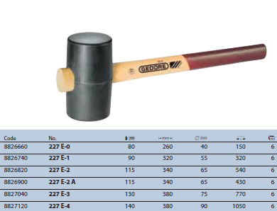 Búa cao su mềm d 40mm Gedore 227 E-0