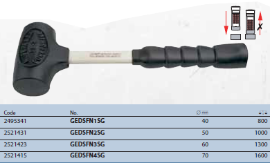 Búa chống giật lùi 800g cán búa bằng sợi thủy tinh Gedore GEDSFN1SG