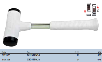 Búa chống giật lùi 450g đầu búa được ép nhựa bên ngoài cán búa bằng sợi thủy tinh Gedore GEDSTPN16