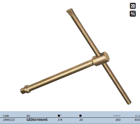 Cần siết kiểu tay trượt chữ T 3/4