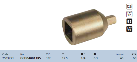 Đầu tuýp lẻ GED0400119S Gedore