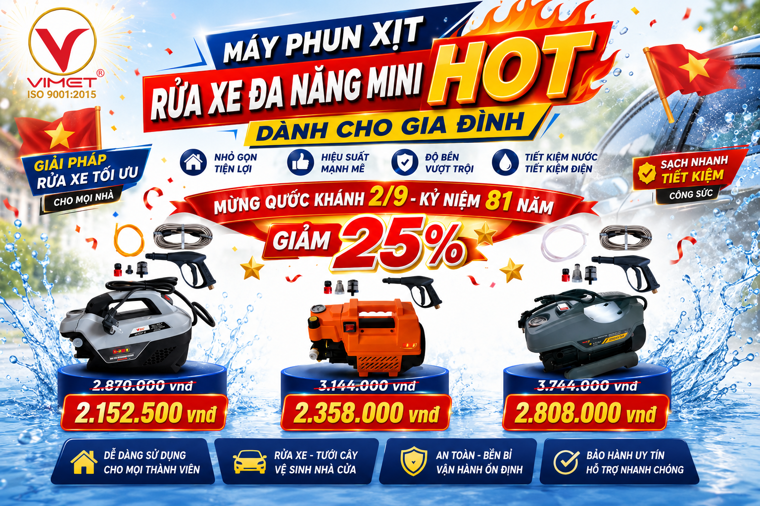 máy rua xe phun xịt đa năng gia đình