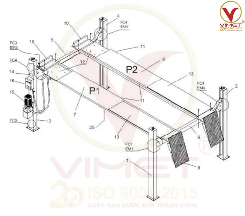 Cầu Nâng 4 Trụ: Cấu Tạo Và Nguyên Lý Hoạt Động Hiệu Quả