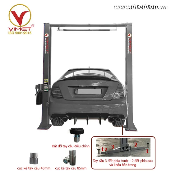 cách sử dụng cầu nâng 2 trụ