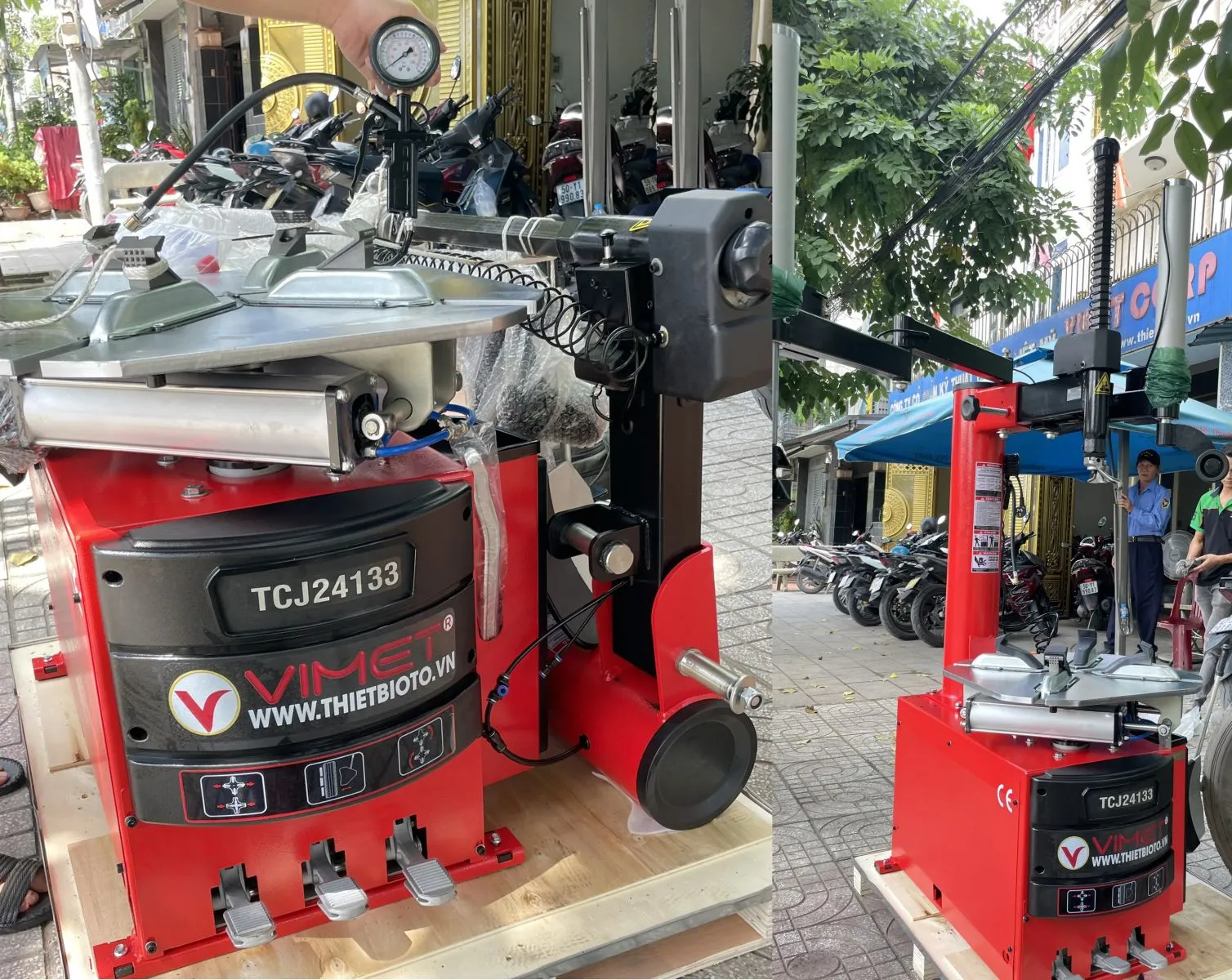 hướng dẫn sử dụng máy ra vào lốp