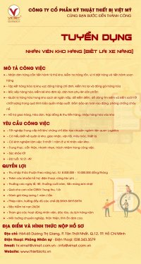 Tuyển dụng nhân viên kho hàng Hồ Chí Minh