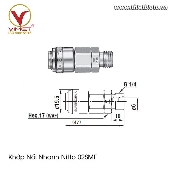 Khớp nối nhanh nitto 02SMF