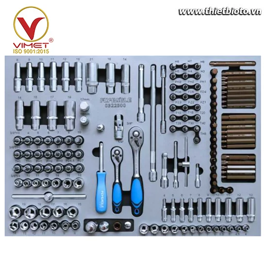 Bộ dụng cụ 157 món tay vặn và đầu khẩu 3/8" + 1/4" 0322500