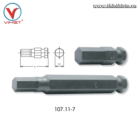 Đầu khẩu lục giác 7mm Koken 107.11-7