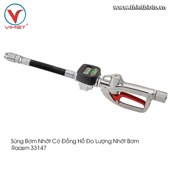 Súng bơm nhớt có đồng hồ đo lượng nhớt bơm Raasm 33147