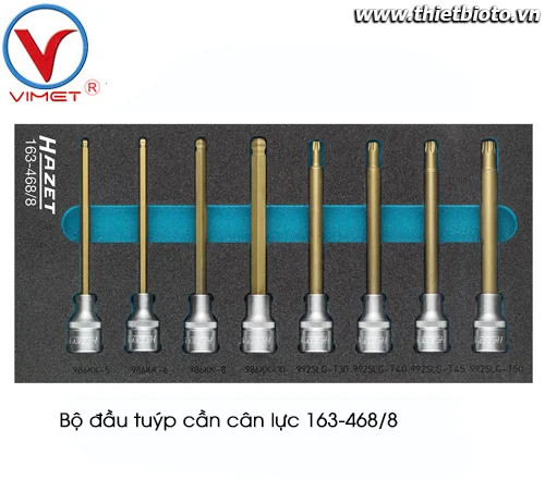 Bộ đầu tuýp cần cân lực HAZET 163-468/8