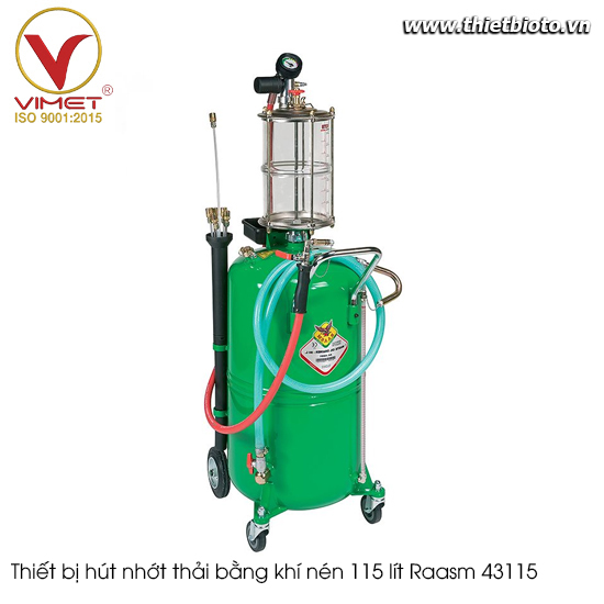 Thiết bị hút nhớt thải  bằng khí nén 115 lít Raasm 43115