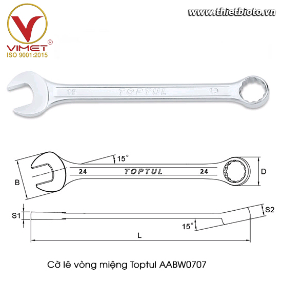 Cờ lê vòng miệng Toptul AABW0707