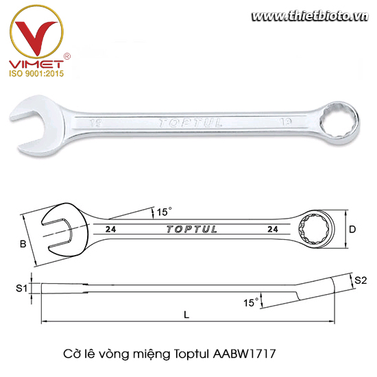 Cờ lê vòng miệng Toptul AABW1717