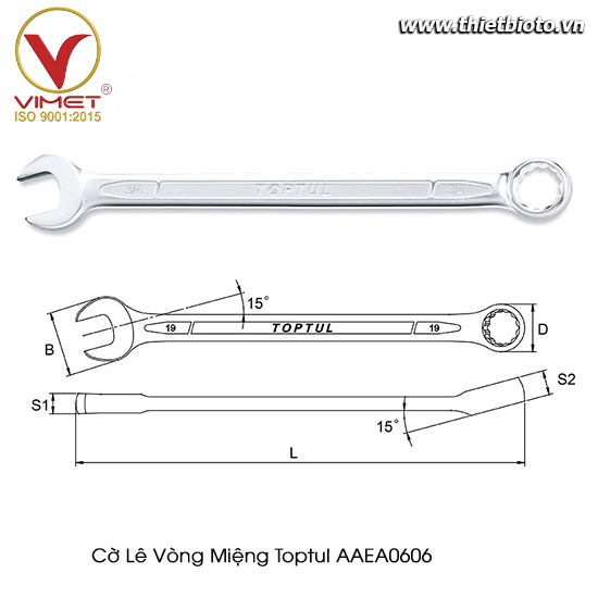 Cờ lê vòng miệng Toptul AAEA0606