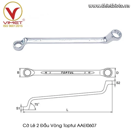 Cờ lê 2 đầu vòng Toptul AAEI0607