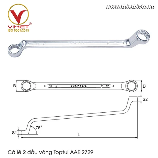 Cờ lê 2 đầu vòng Toptul AAEI2729