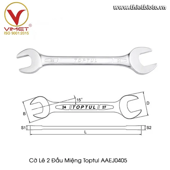 Cờ lê 2 đầu miệng Toptul AAEJ0405