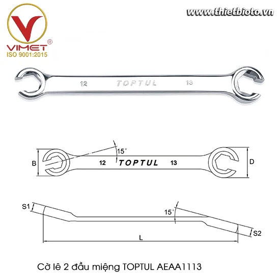 Cờ lê 2 đầu miệng TOPTUL AEAA1113