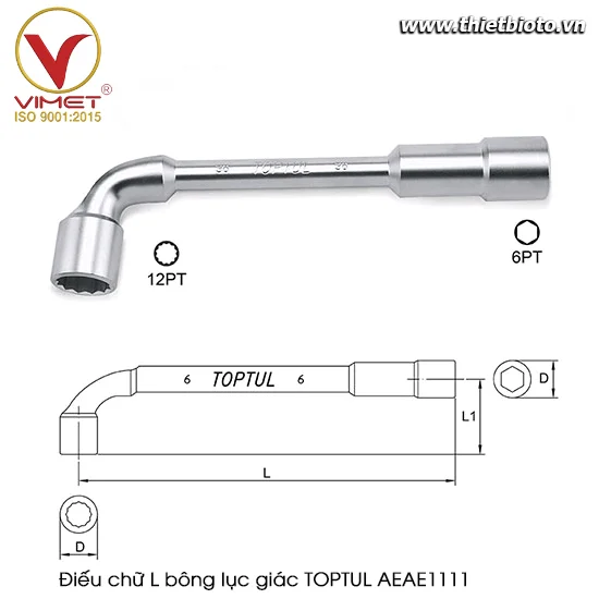 Điếu chữ L bông lục giác TOPTUL AEAE1111