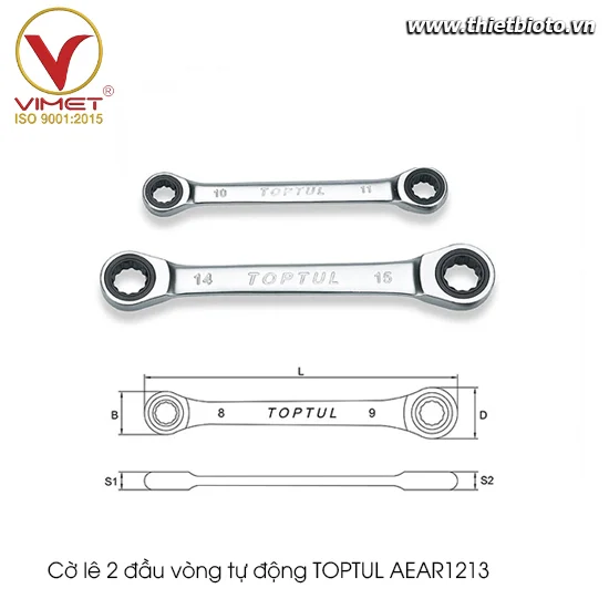 Cờ lê 2 đầu vòng tự động TOPTUL AEAR1213
