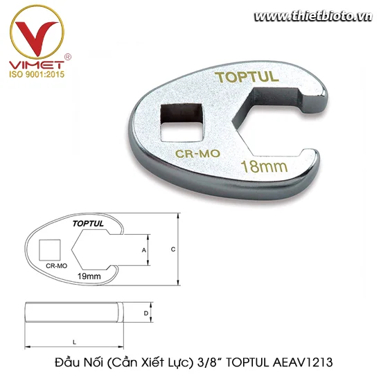 Đầu Nối (Cần Xiết Lực) 3/8” TOPTUL AEAV1213