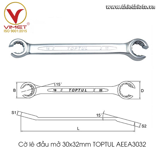 Cờ lê đầu mở 30x32mm TOPTUL AEEA3032