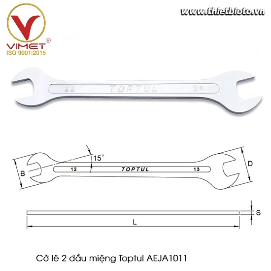 Cờ lê 2 đầu miệng TOPTUL AEJA1011