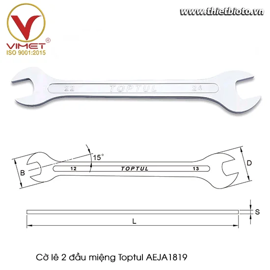 Cờ lê 2 đầu miệng TOPTUL AEJA1819