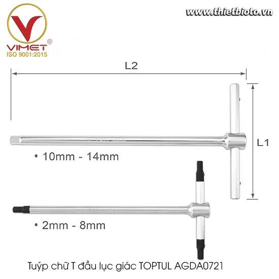 Tuýp chữ T đầu lục giác Toptul AGDA0721