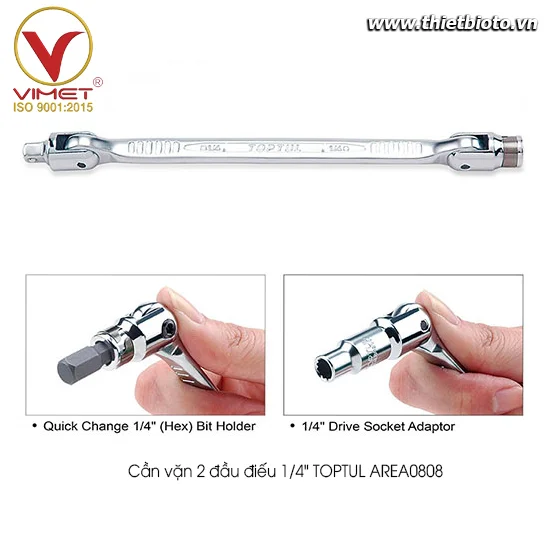Cần vặn 2 đầu điếu 1/4" TOPTUL AREA0808