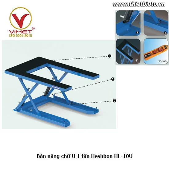 Bàn nâng chữ U 1 tấn Heshbon HL-10U