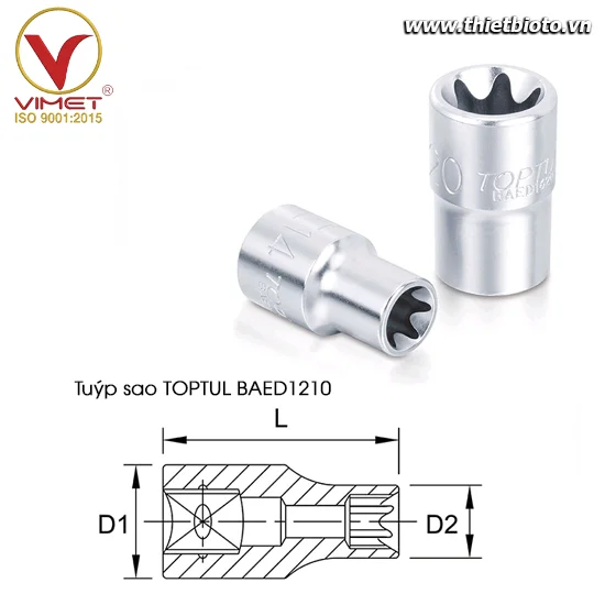 Tuýp sao 3/8" TOPTUL BAED1210