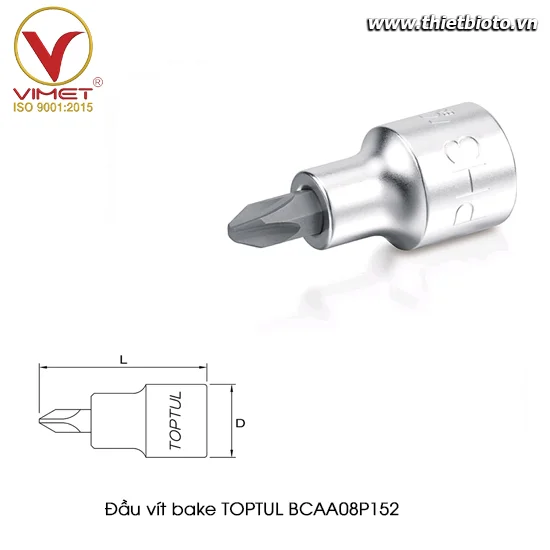 Đầu vít bake 1/4" TOPTUL BCAA08P152