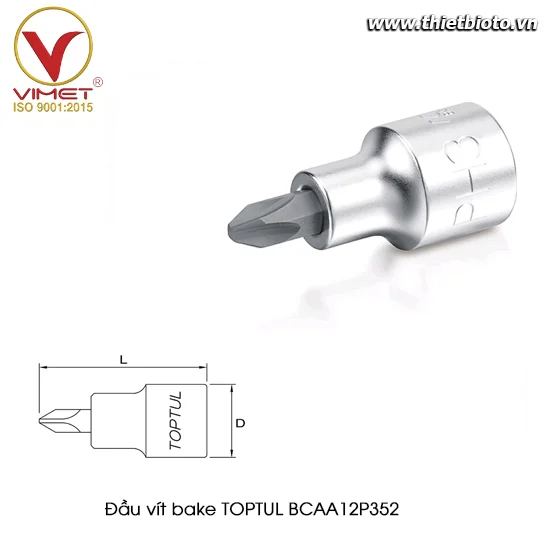 Đầu vít bake 3/8" TOPTUL BCAA12P352