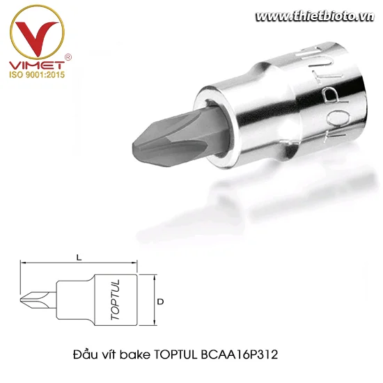 Đầu vít bake 1/2" TOPTUL BCAA16P312