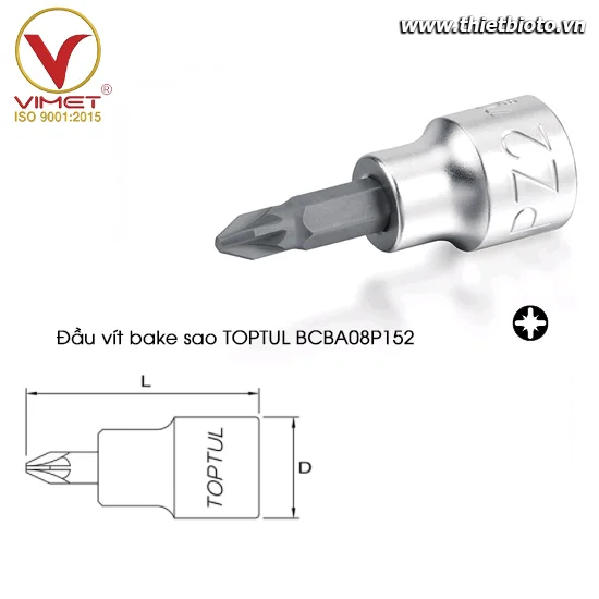 Đầu vít bake sao 1/4" TOPTUL BCBA08P152