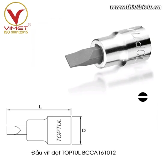 Đầu vít dẹt 1/2" TOPTUL BCCA161012