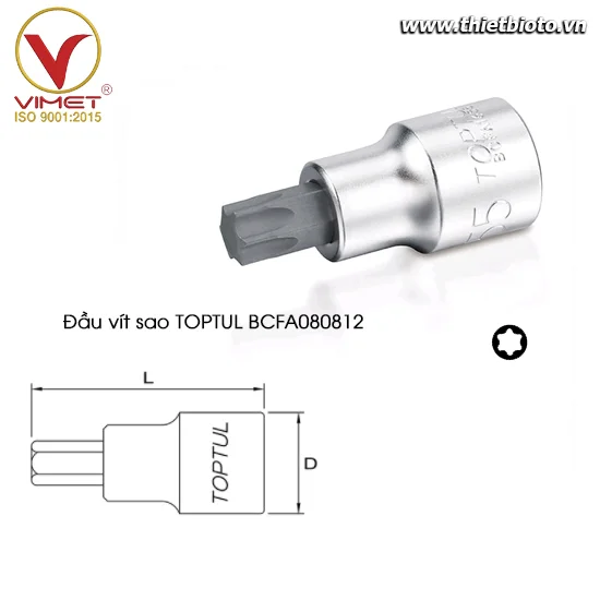 Đầu vít sao 1/4" TOPTUL BCFA080812