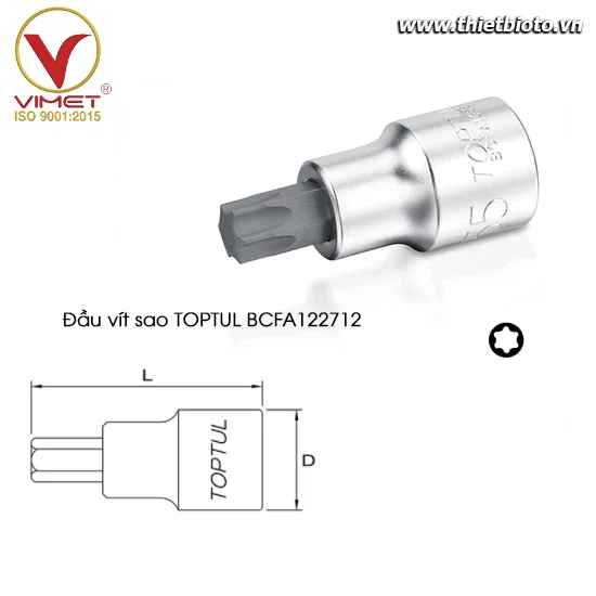 Đầu vít sao 3/8" TOPTUL BCFA122712