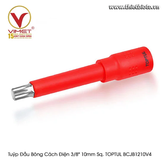 Tuýp đầu bông cách điện 3/8" 10mm sq. TOPTUL BCJB1210V4