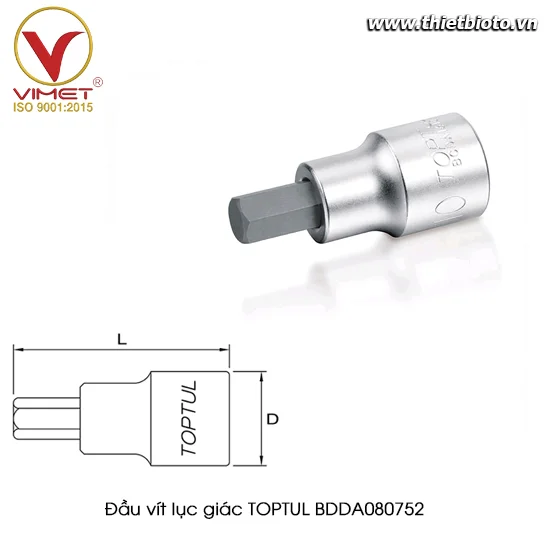Đầu vít lục giác 1/4" TOPTUL BDDA080653