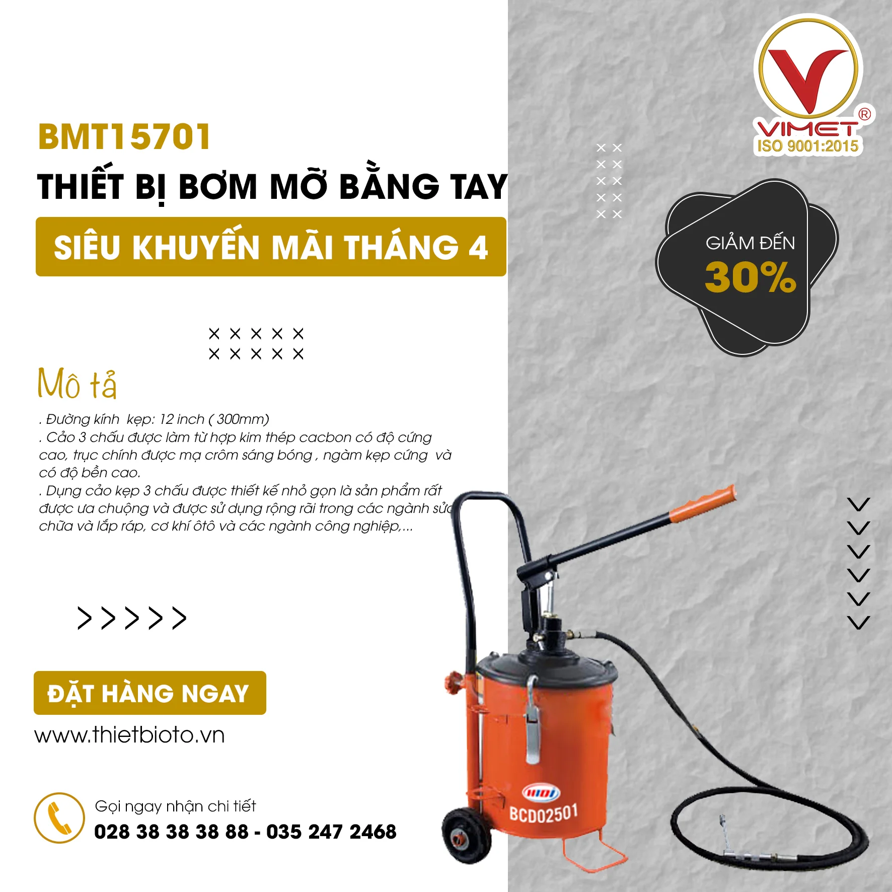 Thiết bị bơm mỡ bằng tay BMT15701