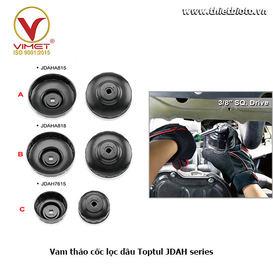 Vam tháo cốc lọc dầu  65mm  14 cạnh TOPTUL JDAH6514