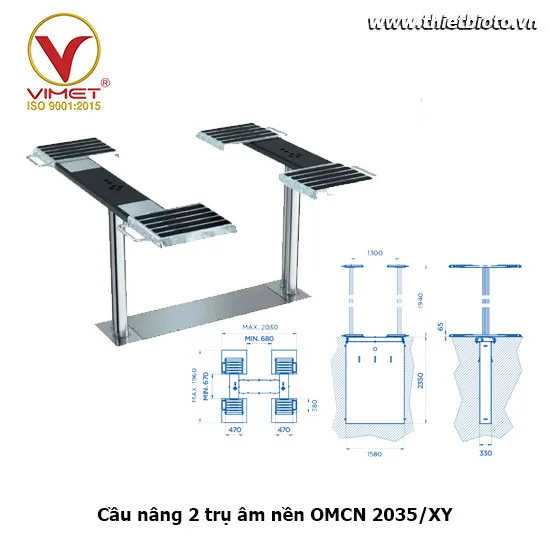 Cầu nâng 2 trụ âm nền OMCN 2035/XY