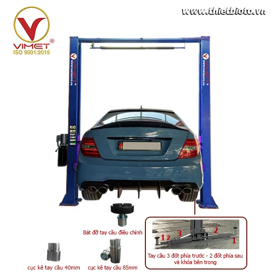 Cầu nâng 2 trụ cáp trên VIMET TLB40122