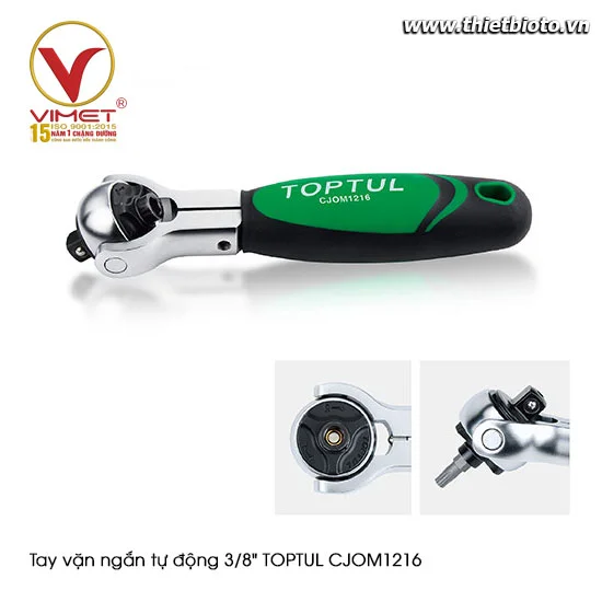 Tay vặn ngắn tự động 3/8" TOPTUL CJOM1216