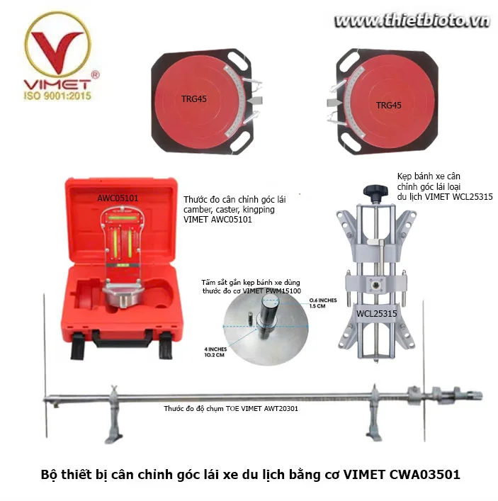 Bộ thiết bị cân chỉnh góc lái xe du lịch bằng cơ CWA03501